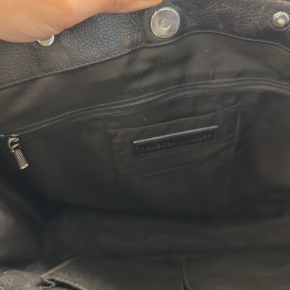 Rebecca Minkoff Saffiano Black Leather Tote Bag - Picture 13 of 14